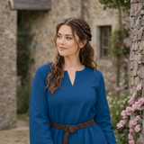 FREYAS — Blue Cotton Canvas Medievaş Viking Underdress