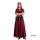 ELVAS — Burgundy Cotton Canvas Viking Underdress