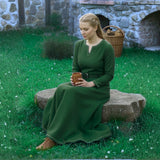 FREYA Medieval Viking Underdress GREEN - 100% Cotton Canvas | Handmade LARP | S-10XL