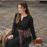 FREYAS — Black Cotton Canvas Medieval Viking Underdress