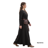 FREYAS — Black Cotton Canvas Medieval Viking Underdress