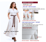 ELVA — Cotton Canvas Short Sleeve Viking Underdress with Hidden Pockets