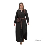 FREYAS — Black Cotton Canvas Medieval Viking Underdress