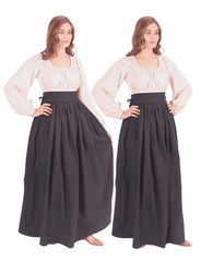 ANIKA Cotton Canvas Black Skirt : Medieval Viking Renaissance Women Skirt