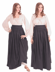 ANIKA Cotton Canvas Black Skirt : Medieval Viking Renaissance Women Skirt