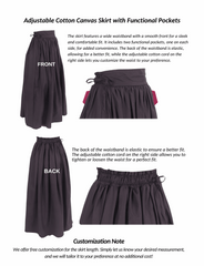 ANIKA Cotton Canvas Black Skirt : Medieval Viking Renaissance Women Skirt