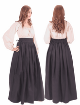 ANIKA Cotton Canvas Black Skirt : Medieval Viking Renaissance Women Skirt