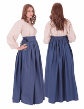 ANIKA Cotton Canvas Blue Skirt : Medieval Viking Renaissance Women Skirt