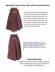 ANIKA Cotton Canvas Brown Skirt : Medieval Viking Renaissance Women Skirt