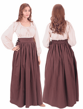 ANIKA Cotton Canvas Brown Skirt : Medieval Viking Renaissance Women Skirt