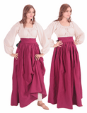 ANIKA Cotton Canvas Burgundy Skirt : Medieval Viking Renaissance Women Skirt