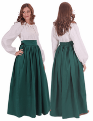 ANIKA Cotton F.Green Skirt : Medieval Viking Renaissance Women Skirt