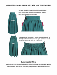 ANIKA Cotton F.Green Skirt : Medieval Viking Renaissance Women Skirt