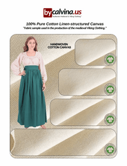 ANIKA Cotton F.Green Skirt : Medieval Viking Renaissance Women Skirt