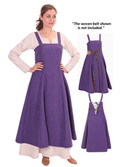 ANNA Lavander - Medieval Viking Wool Apron Dress