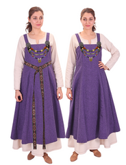 ANNA Lavander - Medieval Viking Wool Apron Dress