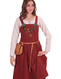 ANNA Wolle Orange - Mittelalterliches Wikinger-Schürzenkleid aus Wolle
