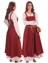 ANNA Wolle Orange - Mittelalterliches Wikinger-Schürzenkleid aus Wolle