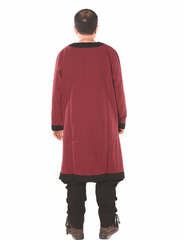 ARTHUR Cotton Burgundy/Black Tunic : Medieval Viking Renaissance Long Sleeve Cotton Tunic (Kopya)