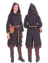 ATIYE Coton Noir - Tunique Viking Médiévale Femme