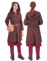 ATIYE Coton Marron - Tunique Viking Médiévale Femme