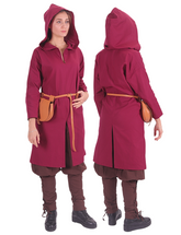 ATIYE Coton Bordeaux - Tunique médiévale viking pour femme