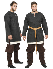 AWE D.Grey Wool Over Tunic - Medieval Viking Woolen Tunic