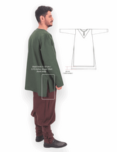 CARA Cotton Green Tunic – Medieval & Viking Men’s Tunic