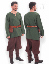 CARA Cotton Green Tunic – Medieval & Viking Men’s Tunic