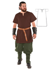 ODIN Natural - Tunique médiévale en toile de coton pour homme style viking