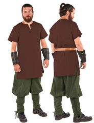 ODIN Natural - Tunique médiévale en toile de coton pour homme style viking