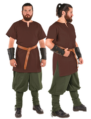 ODIN Natural - Tunique médiévale en toile de coton pour homme style viking