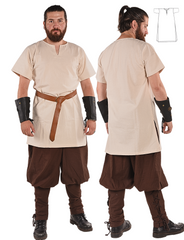 ODIN Natural - Tunique médiévale en toile de coton pour homme style viking