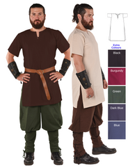 ODIN Natural - Tunique médiévale en toile de coton pour homme style viking