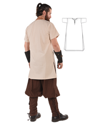 ODIN Natural - Tunique médiévale en toile de coton pour homme style viking