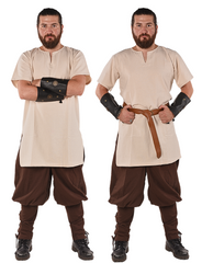 ODIN Natural - Tunique médiévale en toile de coton pour homme style viking