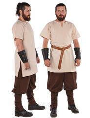 ODIN Natural - Tunique médiévale en toile de coton pour homme style viking