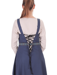 Canna Cotton Blue - Medieval Viking Apron Dress