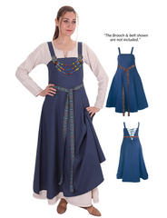Canna Cotton Blue - Medieval Viking Apron Dress
