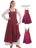 Canna Cotton Burgundy- Medieval Viking Apron Dress
