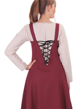 Canna Cotton Burgundy- Medieval Viking Apron Dress