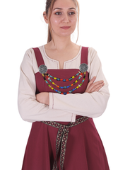 Canna Cotton Burgundy-  Medieval Viking Apron Dress