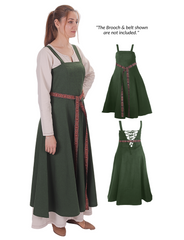 Canna Cotton Green -  Medieval Viking Apron Dress