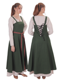 Canna Cotton Green - Medieval Viking Apron Dress