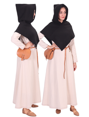 DIANA Wool Black – Medieval Viking Wool Hood (Gugel)