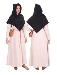 DIANA Wool Black – Medieval Viking Wool Hood (Gugel)