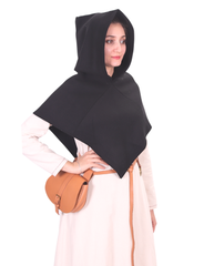 DIANA Wool Black – Medieval Viking Wool Hood (Gugel)