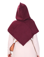 DIANA Wool Burgundy – Medieval Viking Wool Hood (Gugel)
