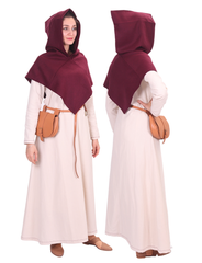 DIANA Wool Burgundy – Medieval Viking Wool Hood (Gugel)