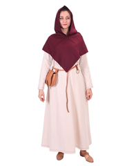 DIANA Wool Burgundy – Medieval Viking Wool Hood (Gugel)